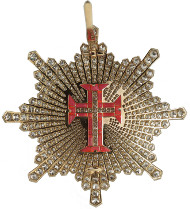 Lot 595: ORDERS / PORTUGAL. Military Order of Christ. 3rd model (since 1918), Grand Officer Breast Star of the Order in brilliants, gold, enamel, and simili stones. Extremely rare. II. Estimate: 20,000,- euros. Hammer price: 26,000,- euros.