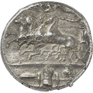 Lot 8135: GREEKS. Sicily. Syracuse. Decadrachm, after 405, signed by Euainetos. Virzi Coll., ex Hirsch Auction 32 (1912), 322. Very rare. Extremely fine. Estimate: 50,000,- euros. Hammer price: 100,000,- euros.