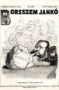 Caricature of Széll by Jankó Borsszem, 1875. Source: Wikicommons.