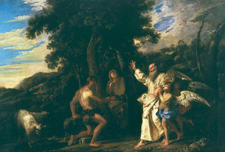 Expulsion from Paradise. Painting by Pier Francesco Mola, 1638.
