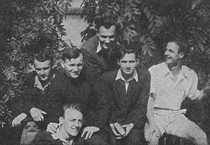 Karol Wojtyla among friends in Cracow. Photo: Wikipedia.