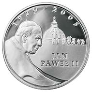 10 Zlotych 2005 on the occasion of the Pope's death. Photo: Mint of Poland.