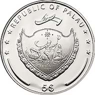 Palau - 2011 - 5 Dollar - 1 Once 925 Ar - Proof - Diameter 38,61 mm - Mintage: 2011 Stück.