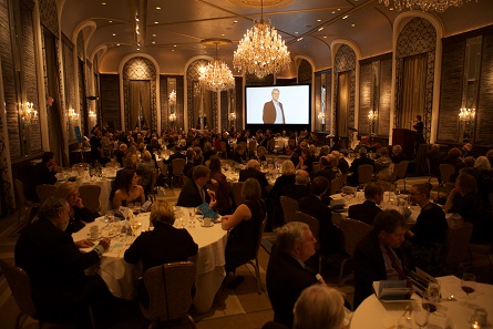 To this very day, the photo of the charismatic collector and scholar Rick Witschonke, who passed away in February of 2015, is able to inspire the guests to give generous donations. Photo: Alan Roche.