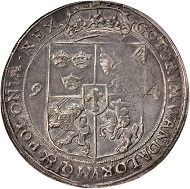 One of the many Swedish rarities from the Lennart Philpson Collection, this 1594 Daler easily exceeded high estimate, closing at $28,200.