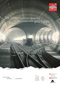 Posters advertise the opening of the Gotthard Base Tunnel. Source: Gottardo 2016.