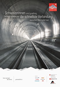 Posters advertise the opening of the Gotthard Base Tunnel. Source: Gottardo 2016.