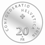 Switzerland / 20 Swiss Francs / Silver .835 / 20g / 33mm / Design: Marc Roulin / Mintage: 30,000 (Uncirculated) and 5,000 (Proof).