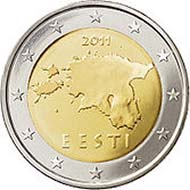 The new Estonian Euros. Photo: Wikipedia.