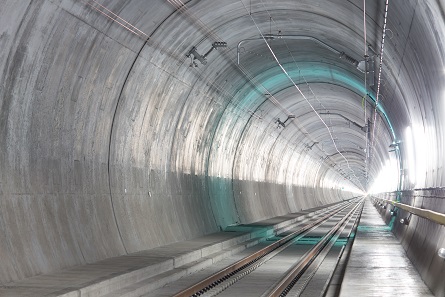 A view inside the tunnel. The first ones that will officially pass through are ordinary Swiss citizens. Photograph: Gottardo 2016.
