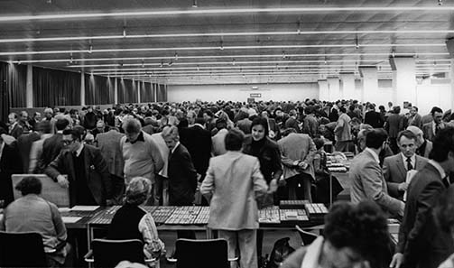 The floor during the 10th international coin show Basel in 1981.