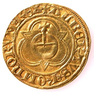 Gold gulden of the Imperial Mint of Basel, in the name of King Albert II of Habsburg (1438-1439), HMB inv. 1903.2535.