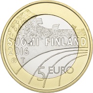 Finland / 5 euros / 27.25mm / 9.8g / design: Nora Tapper / Mintage: 50,000 (UNC), 10,000 (proof).