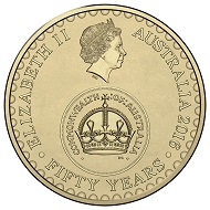 Obverse of the 2016 $2 Circulating Coin.