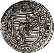 No. 401: HRE. Ferdinand I, 1522-1558-1564. Schautaler 1528, Hall, dies by Ulrich Ursentaler. On the archduke's attending the Tyrolean Landtag and his hereditary homage. Extremely rare. Extremely fine. Estimate: 20,000,- euros. Hammer price: 50,000,- euros.
