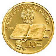 2006 100-zlotych on the 450th anniversary of reformation in Poland. Rv. Polish Protestant reformer Jan Laski. Schön, p. 1678, 603.