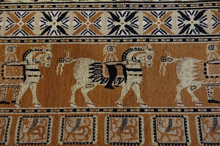 Detail from the reproduction of the Pazyryk carpet. Photo: KW.