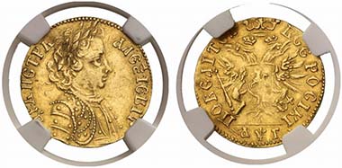 Lot 1005. Peter I, Ducat. Fr. 87. Good extremely fine. Estimate: US$ 75,000; Price Realized: US$ 269,100.