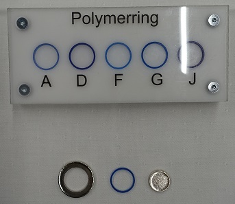 The polymer rings for the blanks intended to be used in the different mints. Photograph: UK.