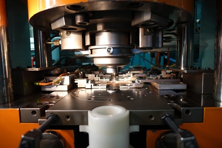 Close-up of the minting process. Photograph: UK.