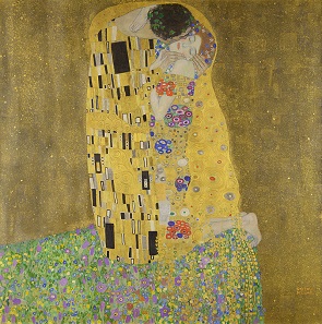 Gustav Klimt, The Kiss, 1907-1908. Belvedere Palace Museum, Vienna.