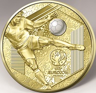 500 euros / 5oz 999 Gold / 50mm / 155.5g / Mintage: 99.