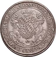 BAVARIA. Maximilian I, 1598-1651. Reichstaler 1618, Munich. Dav. 6064. Hahn 62 a. From the upcoming auction Künker 184 (2011), 4062. Estimate: 1,000 Euros.