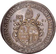 AUGSBURG. Johann Christoph von Freiberg, 1665-1690. Reichstaler 1681, Augsburg. Dav. 5009. Forster 397. From the upcoming auction Künker 184 (2011), 4016. Estimate: 5,000 Euros. - Johann Christoph von Freiberg, too, went to the Jesuit College in Ingolstadt.