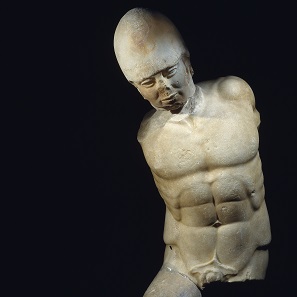 Marble statue of warrior, Akragas, Sicily, c.470 BC. Museo Archeologico Regionale di Agrigento. © Regione Siciliana.