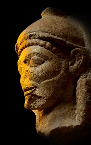 Limestone head from a temple. Selinous, Sicily, c. 540-510 BC. Museo Archeologico Regionale A Salinas, Palermo. © Regione Siciliana.