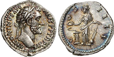 Roman Imperial. Antoninus Pius. Denarius.