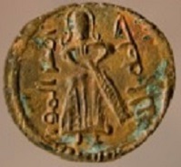 Arab-Byzantine, 690-702, mint of Manbij, copper fals, from the Antioch excavations. Source: Princeton University Numismatic Collection, Department of Rare Books and Special Collections, Firestone Library.