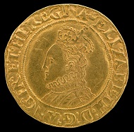 Elizabeth I, Queen of England. Half pound coin, England, about 1567-70. Photo: Jaclyn Nash, courtesy of the National Museum of American History.