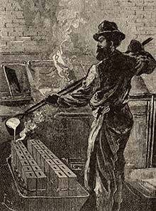 A smelter founds the bars.