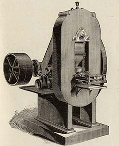 Improved coin press following the principle of the Uhlhorn knuckle-joint press.