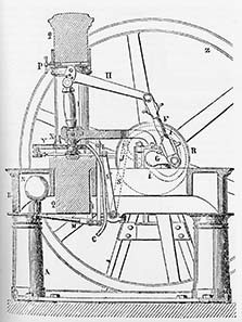 Sketch illustrating how the knuckle-joint press worked.