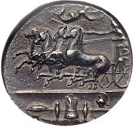 Lot 29025: Sicily, Syracuse, Dionysius I, decadrachm, ca. 400 BC. Gallatin 37 (DII - RIX). SNG Lloyd 1413 (same dies). HGC 2, 1299. NGC AU 5/5 - 4/5. Realized: $47,000.
