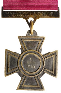 Lot 4972: Australia, Victoria Cross, L.C. Weathers 43rd Bn Aus. Imp. Force. 1918. Estimate: $500,000 / Realised: $596,250.
