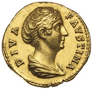Lot 4415: Faustina senior, Rome, aureus. Estimate: $7,500 / Realised: $10,494.