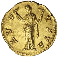 Lot 4415: Faustina senior, Rome, aureus. Estimate: $7,500 / Realised: $10,494.