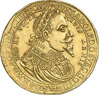 MAINZ. 8 ducats 1632. Of utmost rarity. Extremely fine. Estimated at 30,000 Euros. From the upcoming sale Künker 185 (2011), 6035. - The currency reform being history for half a century, Sweden felt strong enough to defend its own interest in the Thirty Years' War...