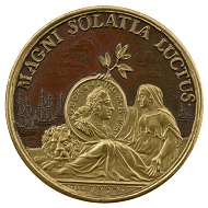 Jean Dacier, George I, 1727. Bronze (parcel gilt), 31.7 mm. Stephen K. and Janie Woo Scher Collection. Photo: Michael Bodycomb.