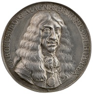 Pieter van Abeele (1608-1684), Charles II, King of England, 1660. Silver, 68.5 mm. Stephen K. and Janie Woo Scher Collection. Photo: Michael Bodycomb.