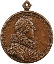 Guillaume Dupré (1574 or 1576-1643), Louis XIII / Anne of Austria (reverse), 1620. Bronze, 59.7 mm. Stephen K. and Janie Woo Scher Collection. Photo: Michael Bodycomb.