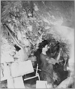 Miner of the Comstock Mine. Photograph: National Archives and Records
Administration 519527 / Wikipedia.