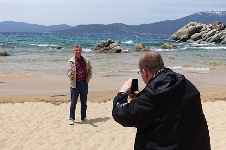 Michael Märcher takes a photo of his Livonian colleague Ivar Leimus. Photograph: UK.