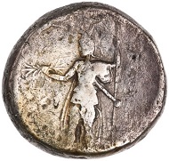 Alexander III. Silver Decadrachm, 323 BC - 322 BC, Babylon. ID 1959.254.86. © Photo: American Numismatic Society.