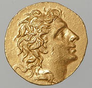 Stater of Mithridates VI Eupator Dionysos. Greek, Late Hellenistic period, 86-85 B.C. Gold. Diam. 1 1/8 in. (2.11 cm), Wt. 0.3 oz. (8.45 g). Numismatic Museum, Athens (NM BE 717a/1998). Image: © Epigraphic and Numismatic Museum, Athens, Greece.