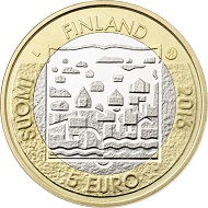 Finland / 5 Euros / Bimetal (CuAl6Ni2, CuNi25) / 9.8g / 27.25mm / Design: Tero Lounas / Mintage: 6,000.