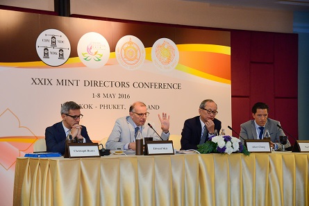 The attendees of the session, from left to right: Christoph Beaux, Edward Meir, Albert Cheng, and Mark Valek. Photograph: Mint of Thailand.